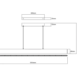 Fantasia ALYN LED 40W 3000K Pendel 1800mm goud Clearance