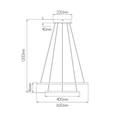 Fantasia ANNU pend. 2 rings  53W  SMD 3000K dimmable ø600+400mm Black Best