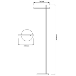 Fantasia AXION LED vloerlamp 7,5W 3000K zwart dimbaar