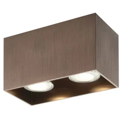 Fantasia BABAR Plafondlicht geborsteld brons vierkant 2xGU10 excl (max 50W) Clearance