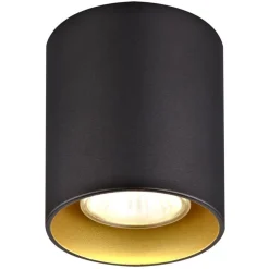 Fantasia BABAR Plafondlicht zwart / goud rond 1xGU10 excl (max 50W) Hot