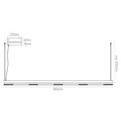 Fantasia BATON LED 40W 3000K Pendel 1800mm Outlet