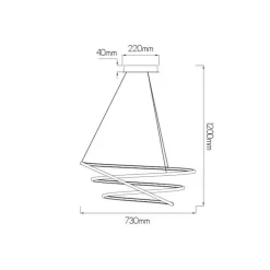 Fantasia BOA Pend. 88W SMD 3000K dimmable ø730mm Black Best