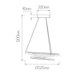 Fantasia BOA Pend. 47W SMD 3000K dimmable ø525mm black Outlet