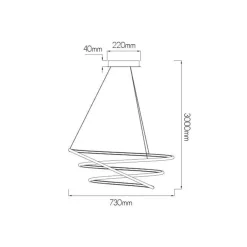 Fantasia BOA Pendant 88W 3080Lm SMD 3000K dimmable ø730mm white XL 3m
