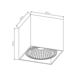 Fantasia BOX-1L square black incl. AR111 12W 2700K 1130 lm Clearance