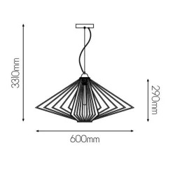 Fantasia DAXOS pendant 1x E27 black diam 60 New