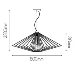 Fantasia DAXOS pendant 1x E27 black diam 80 Discount