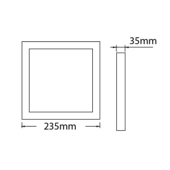 Fantasia FLUKE ceilinglamp square Black 18W 3000K 1440lm 23,5 cm Best