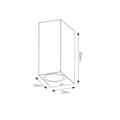 Fantasia FLUX SQ wall light  150mm 2x GU10 (excl) max 35Watt IP54 black Hot