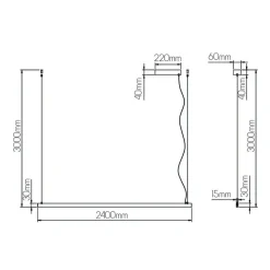 Fantasia GURI LED pendel 52W 3000K 2400mm wit dimbaar (3m kabel incl) Clearance