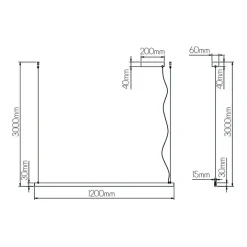 Fantasia GURI LED pendel 38W 3000K 1200mm zwart dimbaar (3m kabel incl) Clearance