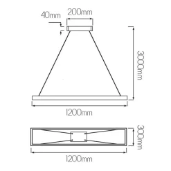 Fantasia GURI pendant 30x120cm 53W 3000K white dimmable Outlet