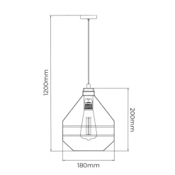 Fantasia JOTI pendel 1x E27 Ø18cm zwart + koper Online