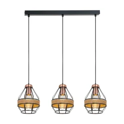 Fantasia JOTI pendel 3x E27 zwart + koper Discount