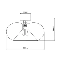 Fantasia JULIA 1x E27 plafondlamp Ø44cm zwart