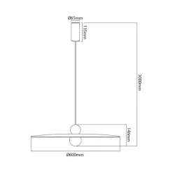 Fantasia JUTTU 8W LED Pendel Ø600mm dimbaar vilt donker grijs / licht grijs
