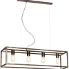 Fantasia KAGO ruggine pendant rectangle 4xE27 max 60W
