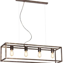 Fantasia KAGO ruggine pendant rectangle 4xE27 max 60W