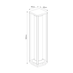 Fantasia KELSO pole 500mm 1xE27 max 15W IP65 matt black Sale