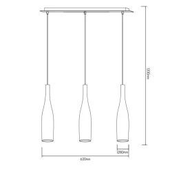 Fantasia KIRINA pendant 3xE27 sand-silver/milk white glas