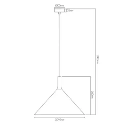 Fantasia KOTO 1xE27 Pendel Ø295mm zwart / zwart / wit Outlet