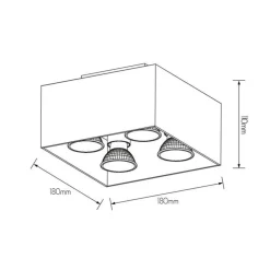 Fantasia KUBO 4L satin white/dim.glass LED 5W GU10 incl. Clearance
