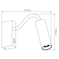 Fantasia Lopal 1L 4W 360LM wall light goose neck + switch  sandy white Hot