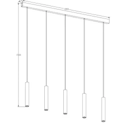 Fantasia LOPAL 5L 5x 4,5W LED pendel wit Best