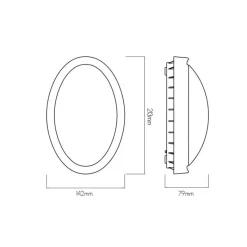 Fantasia MILO Wallamp oval black/grey/white SMD LED 840Lm 8W IP65 Hot
