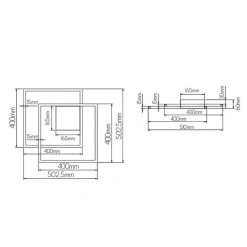 Fantasia NORI LED 42W 3000K wit 540x480x60 dimbaar Clearance