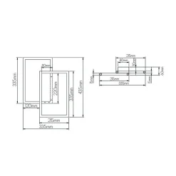 Fantasia NORI LED 42W 3000K zwart 435x335x60 dimbaar