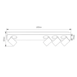 Fantasia Nysit 4L B/W/B 4x4,5W GU10 dimmable LED incl. Outlet
