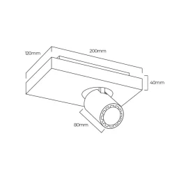 Fantasia Nysit 1L Square cover B/W/W 1x4,5W GU10 dimmable LED incl. Best
