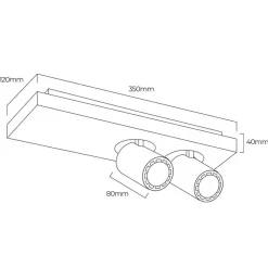 Fantasia Nysit 2L Square cover B/B/B 1x4,5W GU10 dimmable LED incl. Outlet