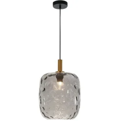 Fantasia OKIRU Pendel E27 Zwart + as grijs glas Ø275mm