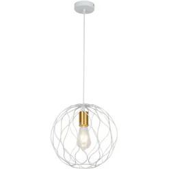 Fantasia ONDA pendel 1x E27 Ø30cm wit + geborsteld goud