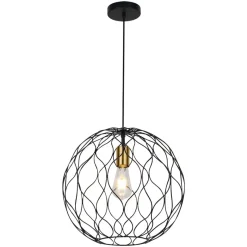 Fantasia ONDA pendel 1x E27 Ø39cm zwart + geborsteld goud Online