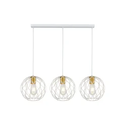 Fantasia ONDA pendel 3x E27 wit + geborsteld goud Clearance