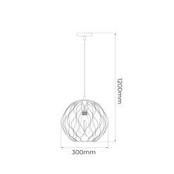 Fantasia ONDA pendel 1x E27 Ø30cm zwart + geborsteld goud Clearance