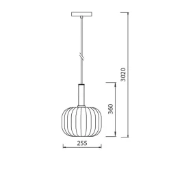 Fantasia OONAH 1xE27 D250xH360 Black / gold + 3m black fabric cable Outlet