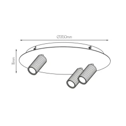 Fantasia ORYX 2+1 ronde basis ø350mm lamp excl wit