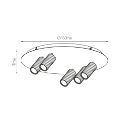 Fantasia ORYX 3+2 ronde basis ø350mm lamp excl zwart Sale