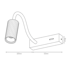 Fantasia ORYX Wall light flex, on/off switch lamp excl zwart