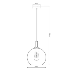 Fantasia OSIRA Pendel E27 Zwart, helder glas Ø300mm New