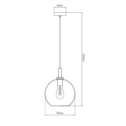 Fantasia OSIRA Pendel E27 Zwart, helder glas Ø200mm Outlet