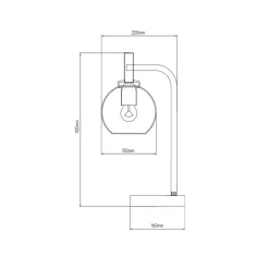Fantasia OSIRA Tafellamp E27 Zwart + goud, amber glas Ø150mm Best