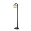 Fantasia OSIRA Vloerlamp E27 Zwart + goud, amber glas Ø250mm Hot