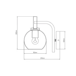 Fantasia OSIRA Wandlicht E27 Zwart, helder glas Ø150mm Online