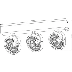 Fantasia PULSE-3 black incl. 3x AR111 12W 2700K 1130 lm Best
